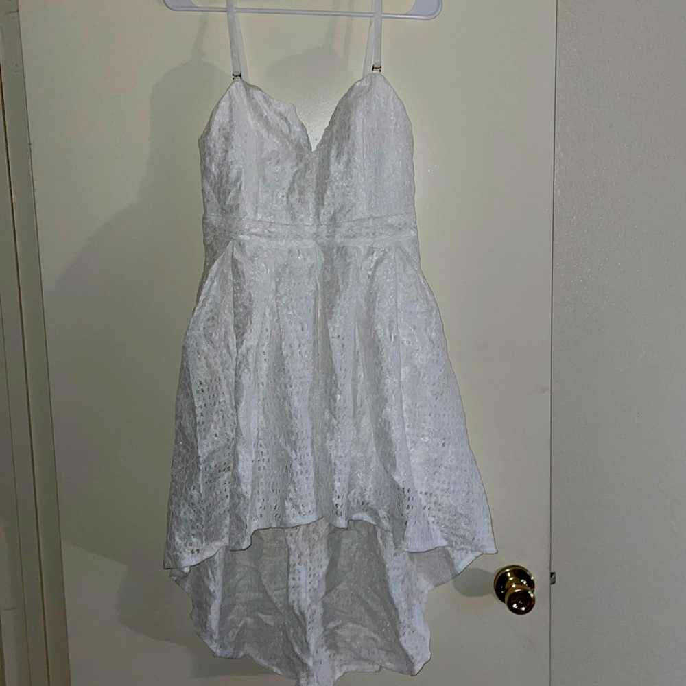 Fashion Nova Asymmetrical White Lace Midi Dress (brand new with tags)